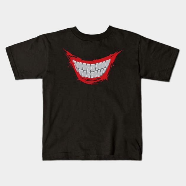 Evil Smile Kids T-Shirt by Huemanitee